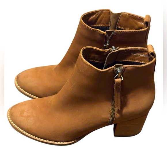Blondo Ankle Boots Waterproof Booties Cognac Suede Women’s Size 9M Zip Boho - Picture 2 of 10
